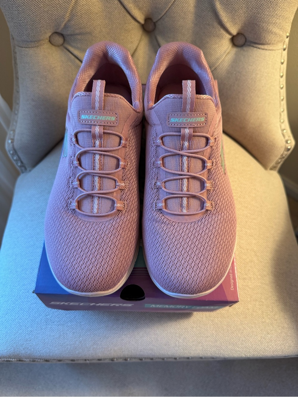 Skechers Women's Slip-On Athletic Sneakers in Dusty Pink